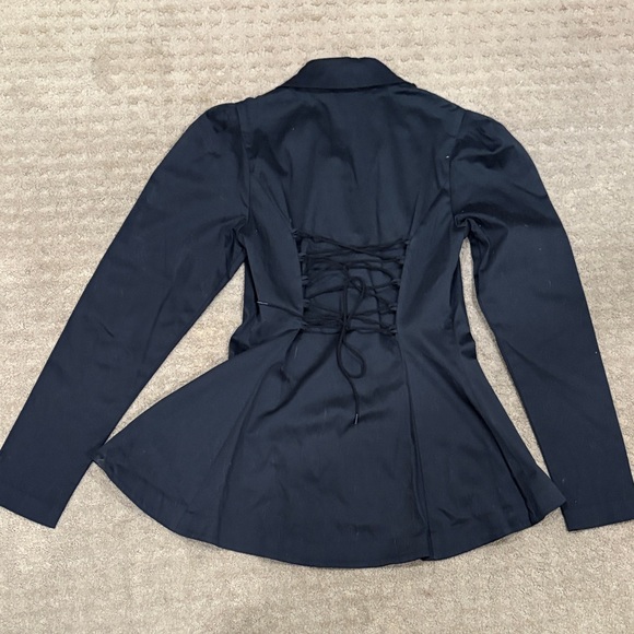 Betsey Johnson Black & SFA light grey blazer-size 8/10 - Picture 3 of 3